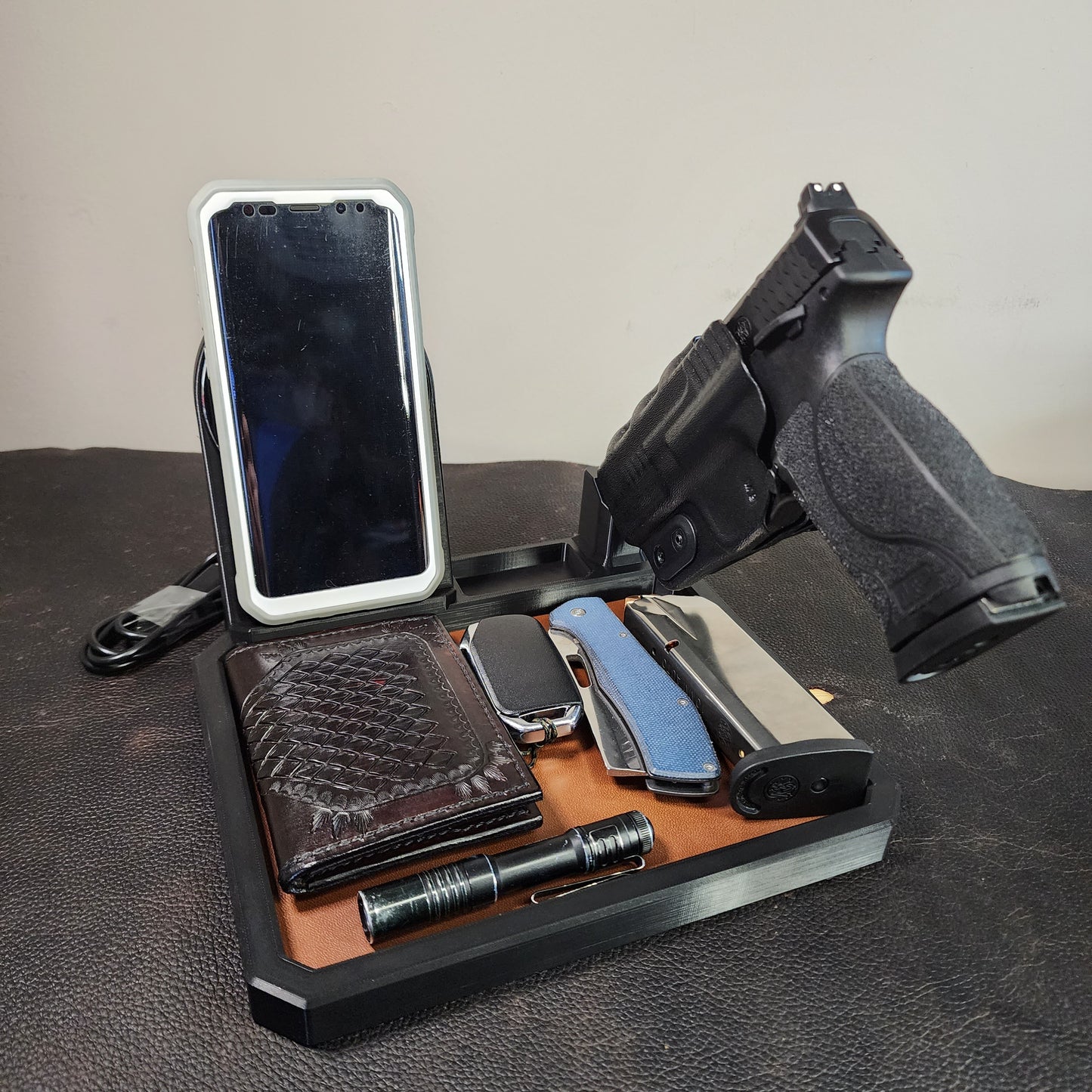 Wireless Charging EDC Tray w/ Handgun Mount